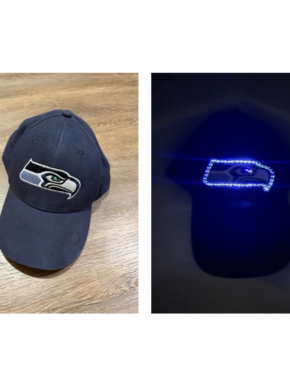 Seattle Seahawks Working Lightwear Fiber Optic Illuminate NFL Hat Rare